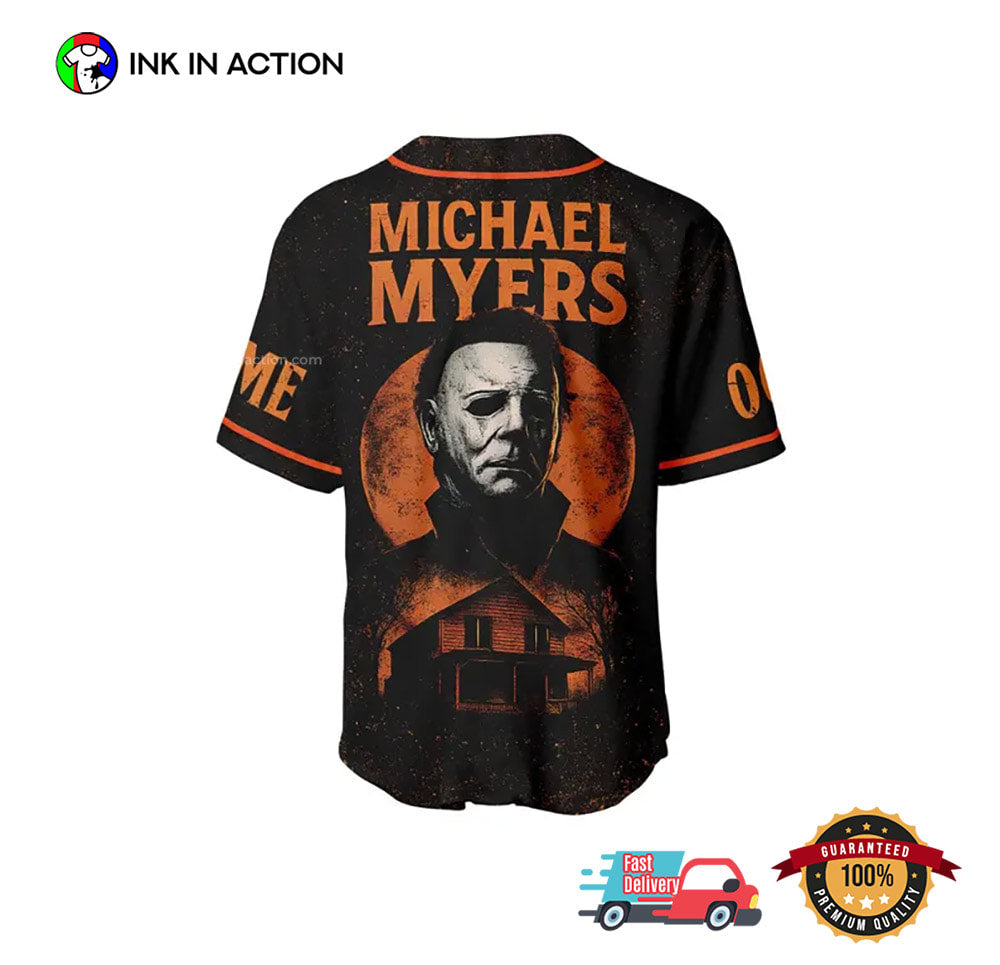 Personalized Michael Myers Halloween Baseball Jersey baseball jersey product view 3