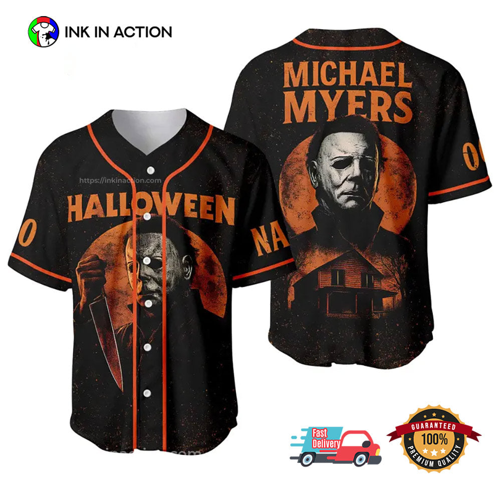 Personalized Michael Myers Halloween Baseball Jersey baseball jersey product view 1