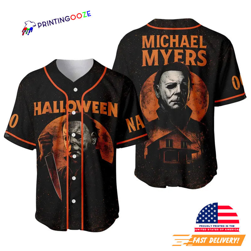 Personalized Michael Myers Halloween Night Baseball Jersey baseball jersey product view 1