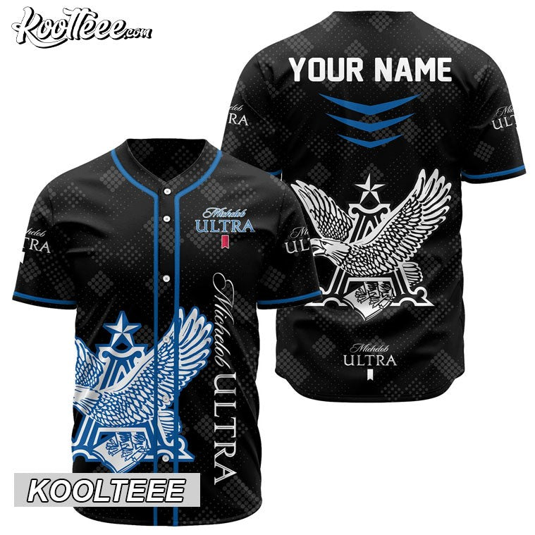 Personalized Michelob ULTRA Black Baseball Jersey baseball jersey product view 1