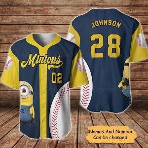 Personalized Minions Baseball Jersey, Minions Baseball Shirts, Minions Lover Shirt, Minions Movie Shirt baseball jersey product view 1