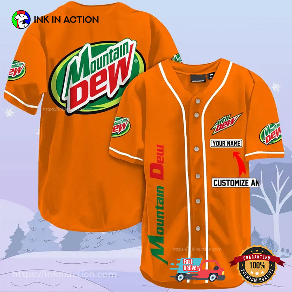 Personalized Mountain Dew Soda Drinking Baseball Jersey baseball jersey product view 2