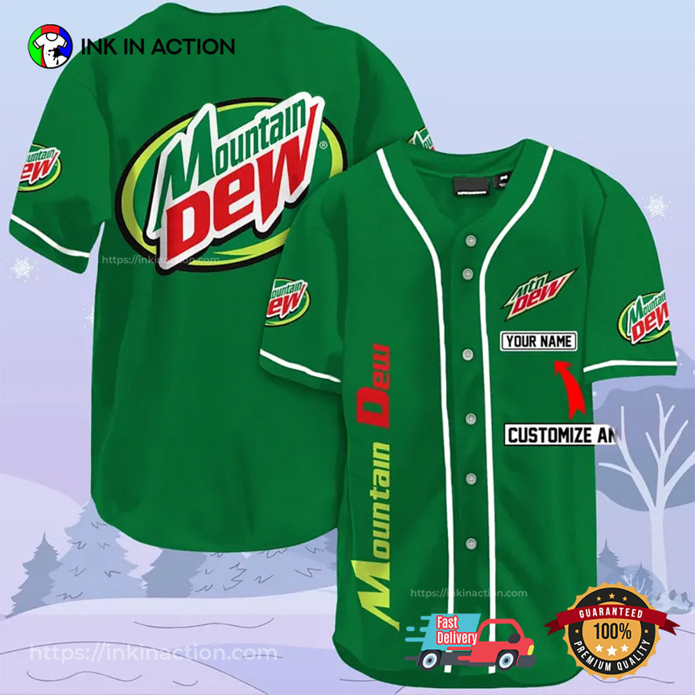 Personalized Mountain Dew Soda Drinking Baseball Jersey baseball jersey product view 1
