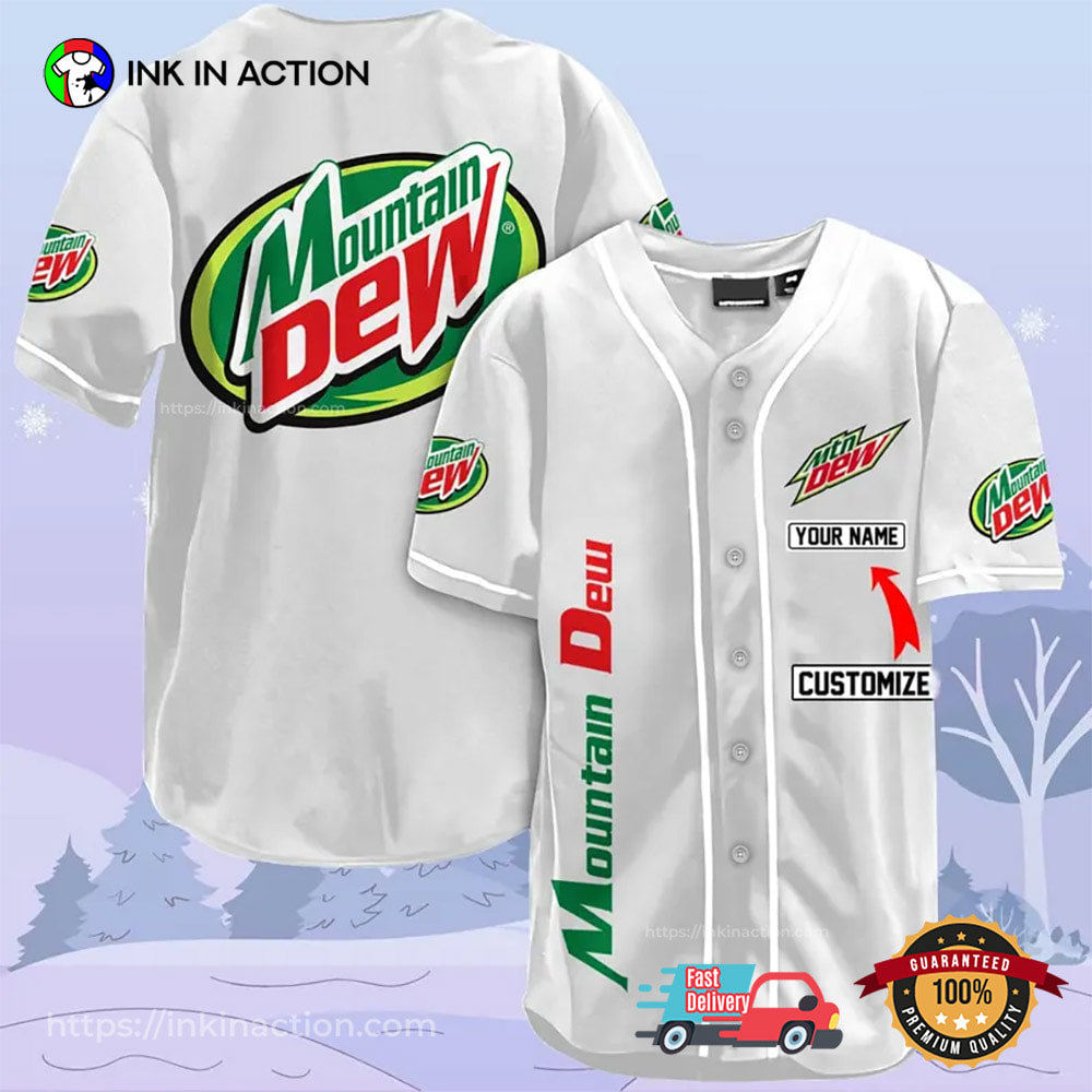 Personalized Mountain Dew Soda Drinking Baseball Jersey baseball jersey product view 4