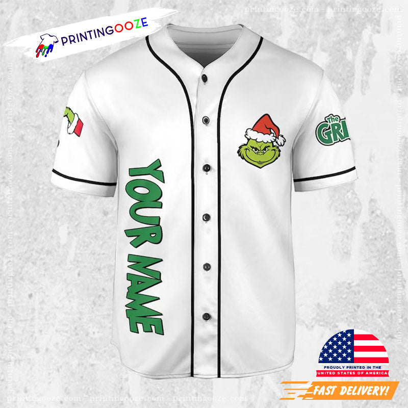Personalized Name Feeling Extra Grinchy Today Grinchmas Baseball Jersey baseball jersey product view 3