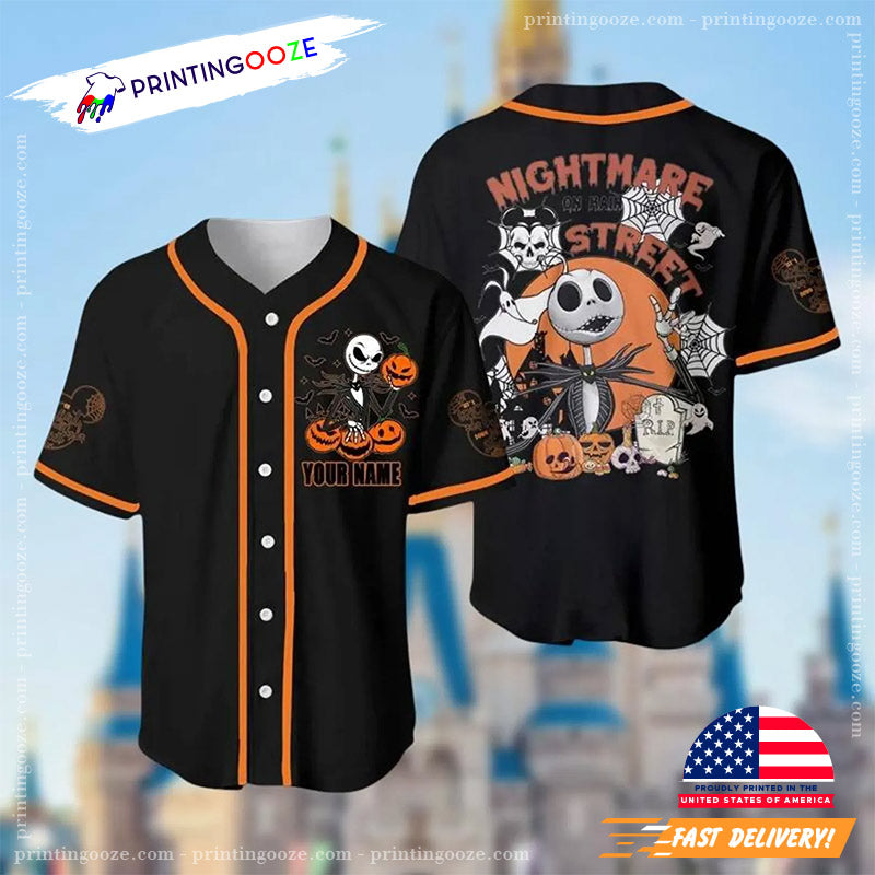 Personalized Nightmare Before Christmas Halloween Cartoon Baseball Jersey baseball jersey product view 1