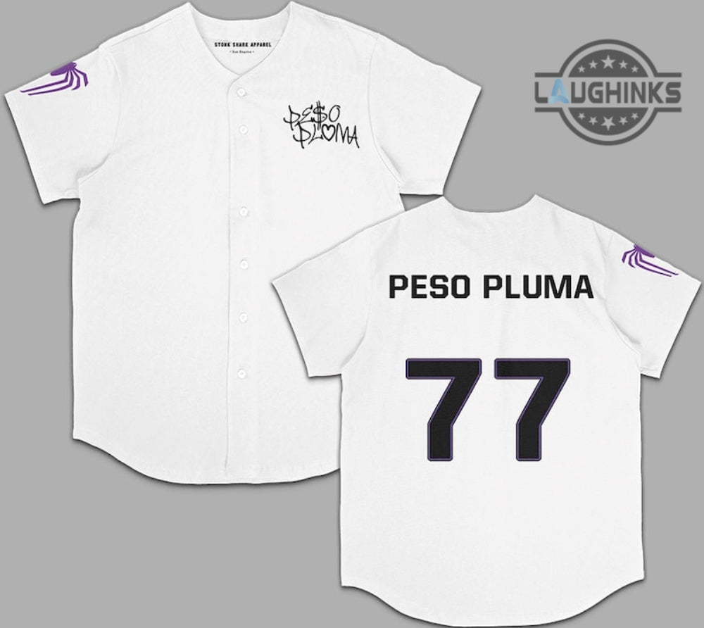Personalized Peso Pluma Shirt Custom Name And Number Peso Pluma Baseball Jersey Shirt Peso Pluma Jersey Shirt New baseball jersey product view 1
