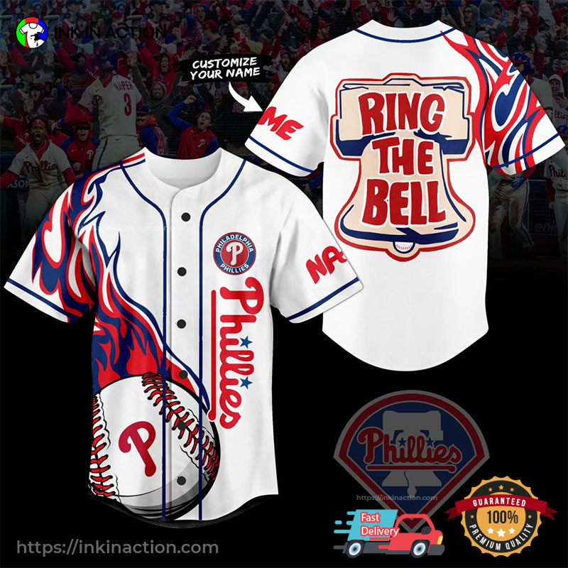 Personalized Philadelphia Phillies Ring The Bell Baseball Jersey baseball jersey product view 1