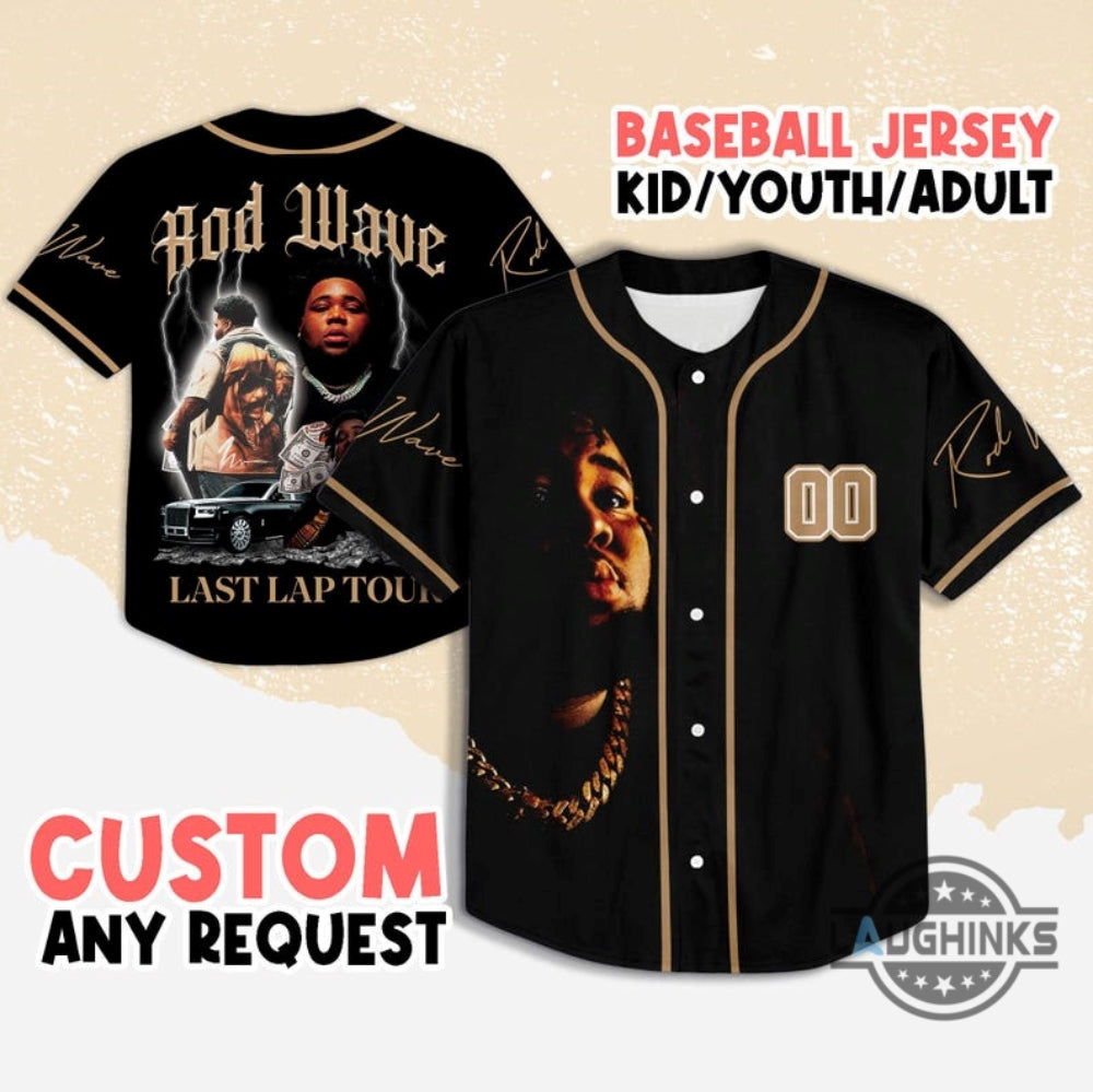 Personalized Rod Wave Baseball Jersey Shirt Custom Rod Wave Team Outfit Gift For Men Women Kids Youth baseball jersey product view 1
