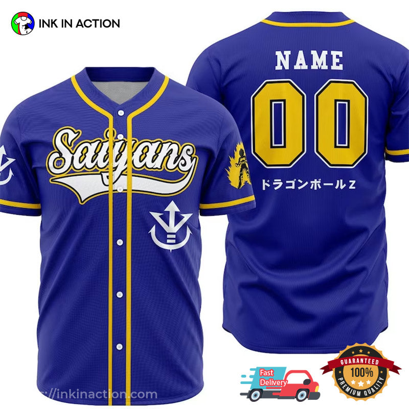 Personalized Saiyan Dragonball Z Baseball Jersey baseball jersey product view 2