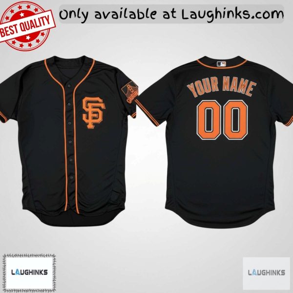 Personalized San Francisco Giants Alternate Black Baseball Jersey Shirt Aop Replica baseball jersey product view 1