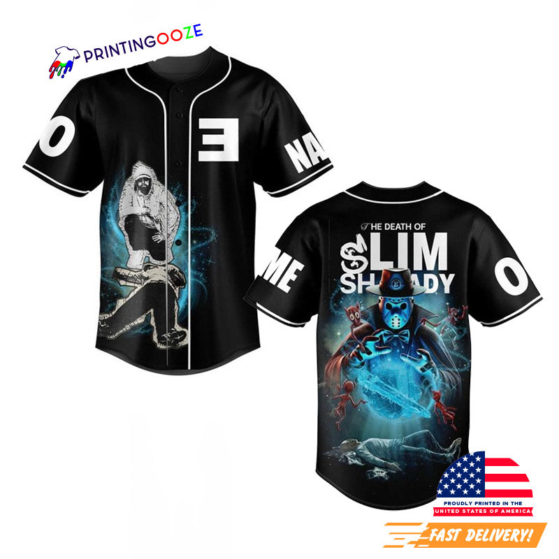 Personalized The Death Of Slim Shady The Killer Eminem Baseball Jersey baseball jersey product view 1