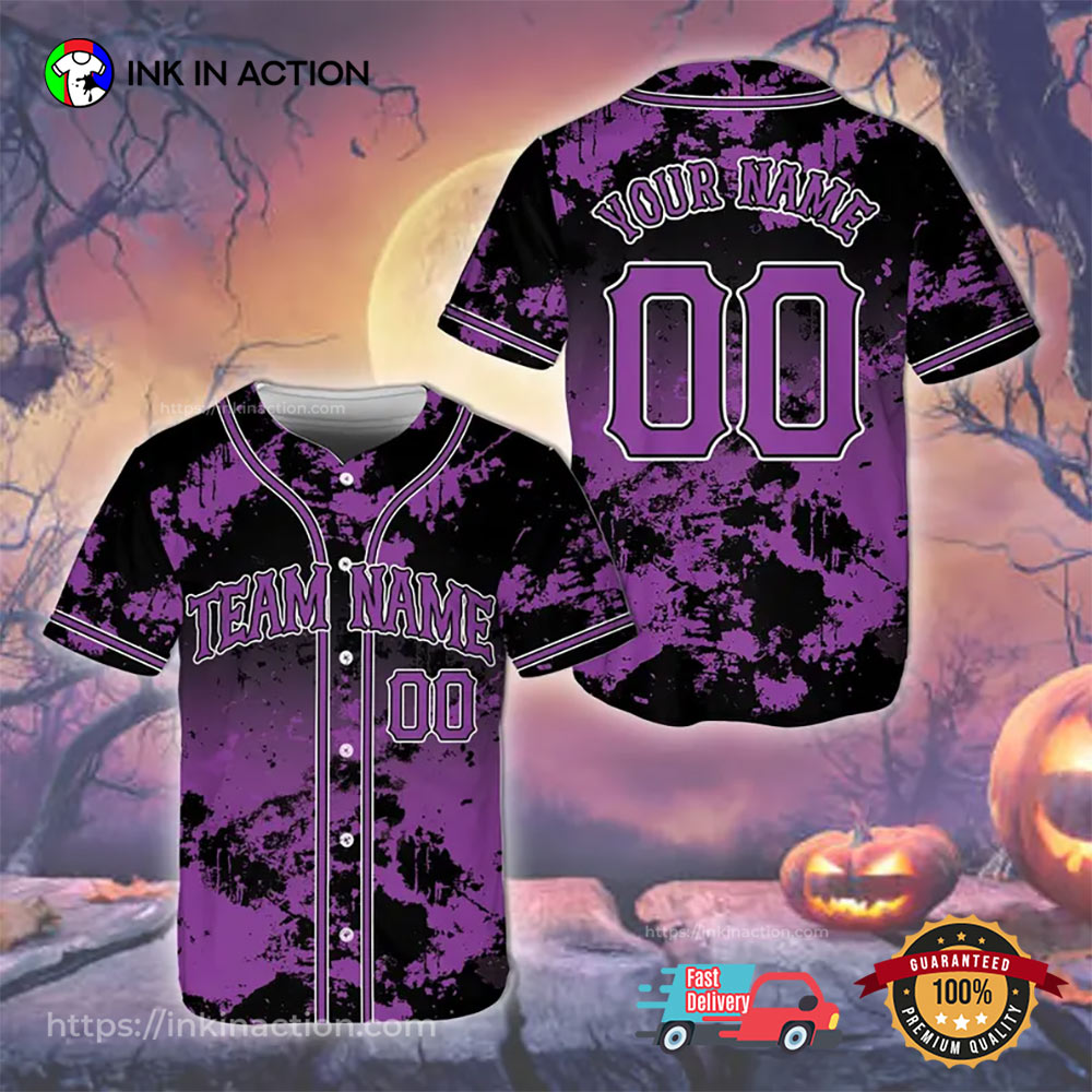 Personalized Trick or Treat Halloween Baseball Jersey baseball jersey product view 3