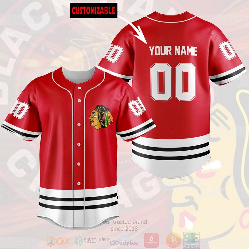 Personalized Chicago Blackhawks custom Baseball shirt baseball jersey product view 1