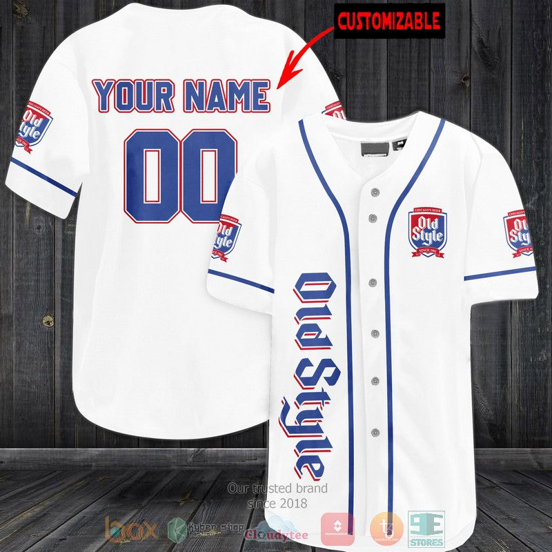 Personalized Old Style custom white Baseball shirt baseball jersey product view 1