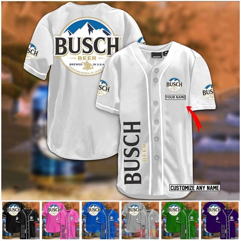 Busch beer custom name baseball jersey baseball jersey product view 1