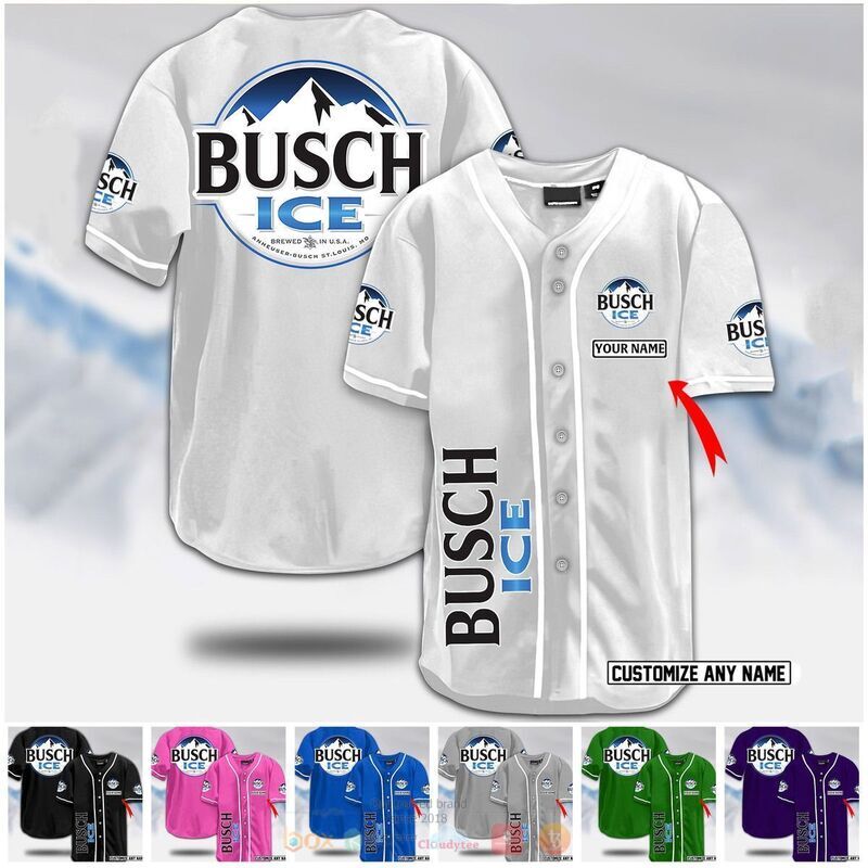 Busch ice beer custom name baseball jersey baseball jersey product view 1