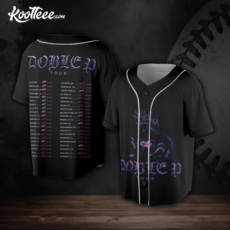 Peso Pluma Double P 2023 Tour Baseball Jersey baseball jersey product view 1