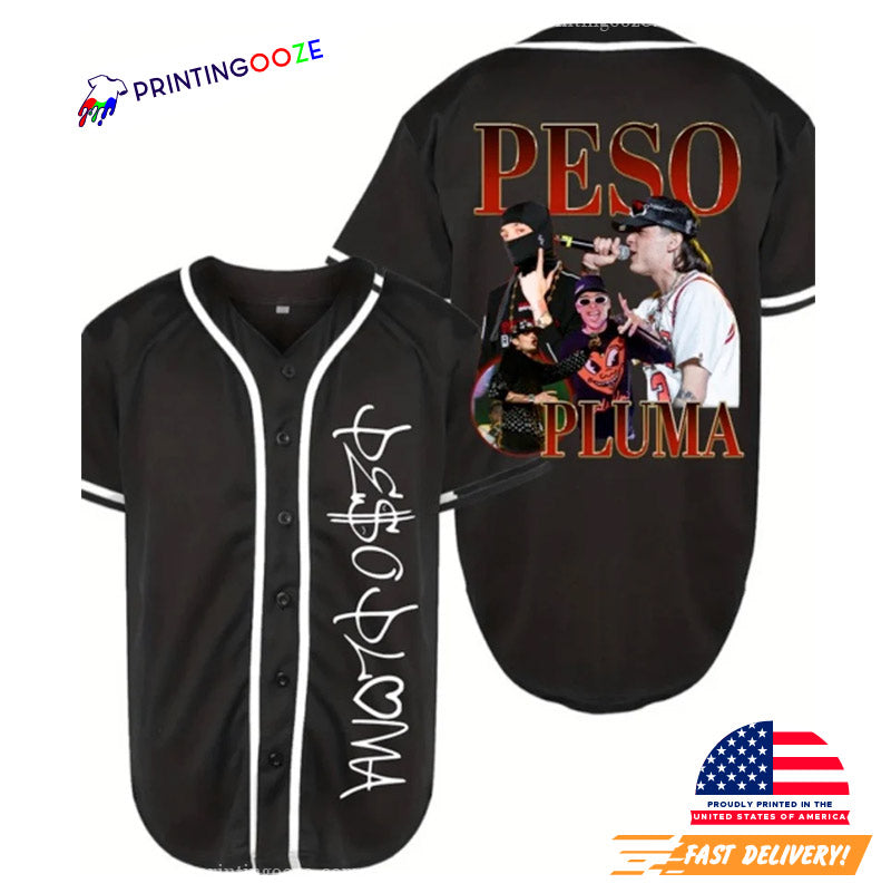 Peso Pluma Highlights Concert Baseball Jersey baseball jersey product view 2
