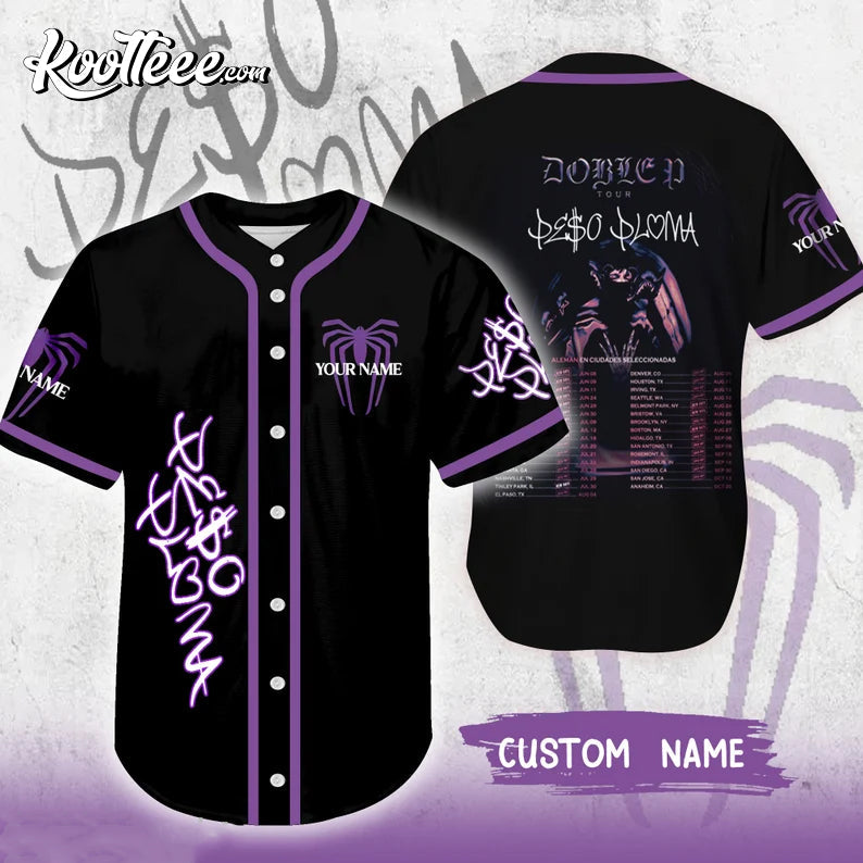 Peso Pluma Tour Merch Custom Name Baseball Jersey baseball jersey product view 1