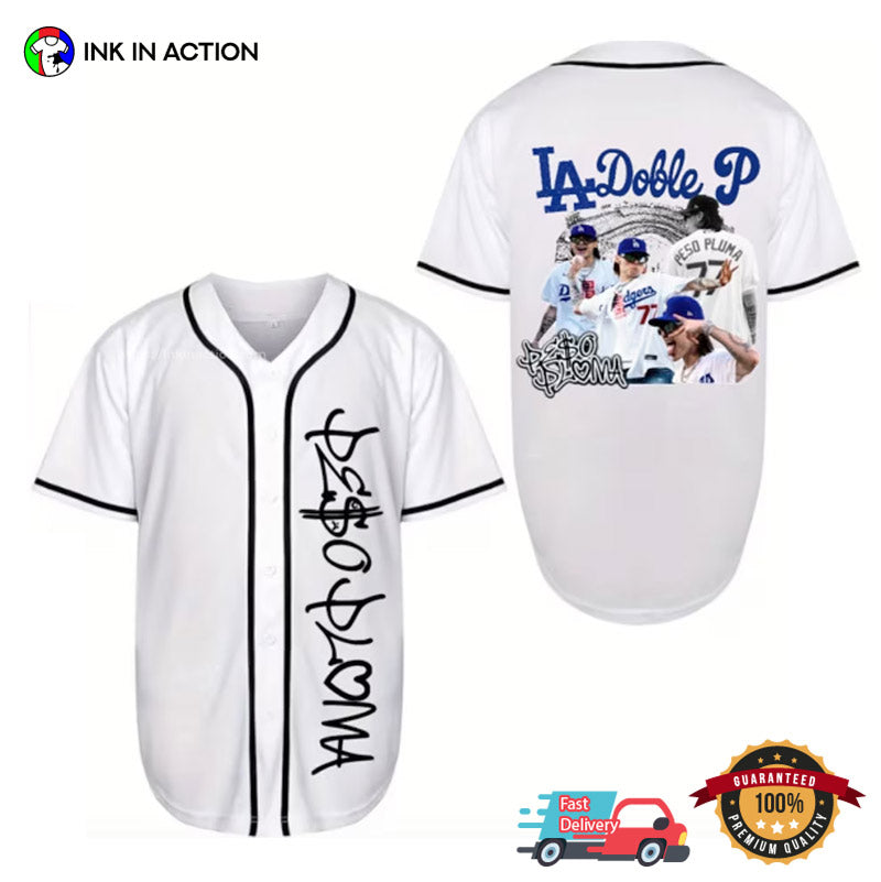 Peso Pluma X Doble P LA Concert Baseball Jersey baseball jersey product view 1