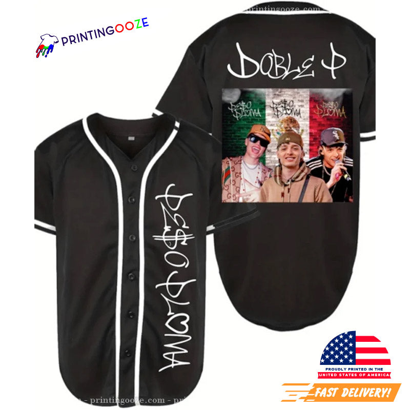 Peso Pluma Doble P Tour 2024 Baseball Jersey baseball jersey product view 2