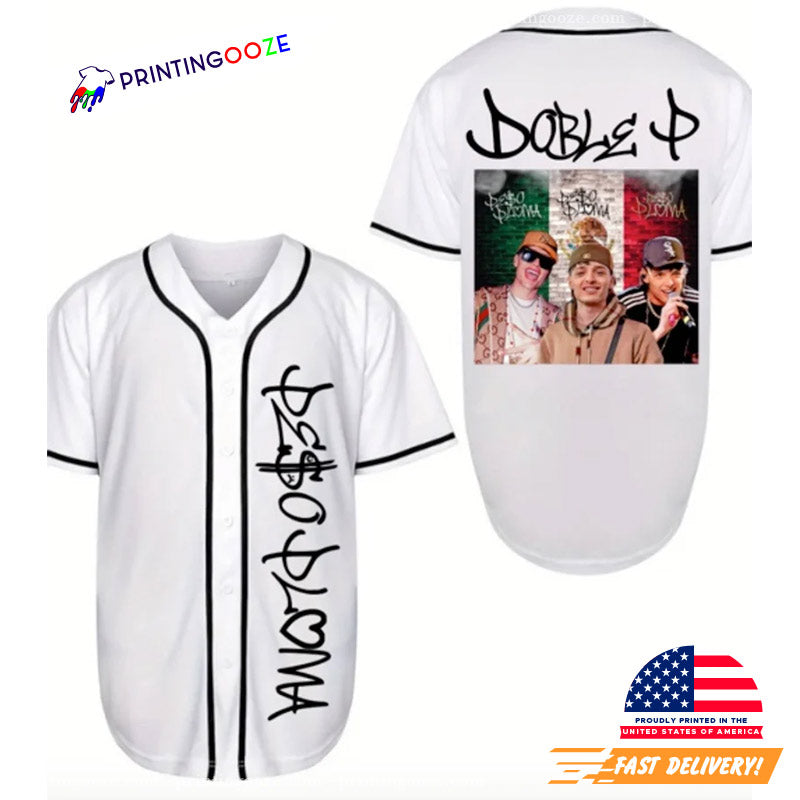 Peso Pluma Doble P Tour 2024 Baseball Jersey baseball jersey product view 1
