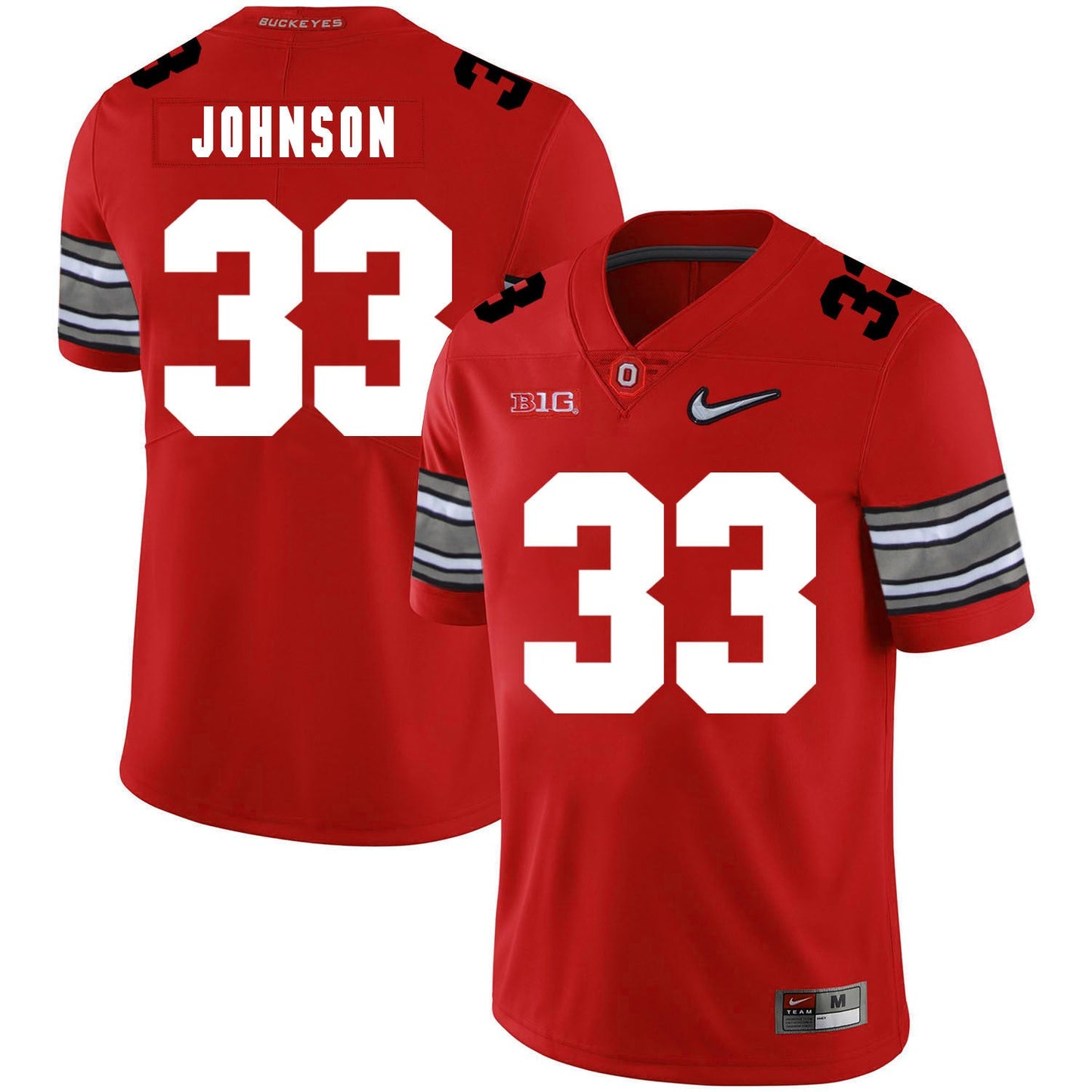 Pete Johnson 33 Diamond Red College Football Jersey football jersey product view 1