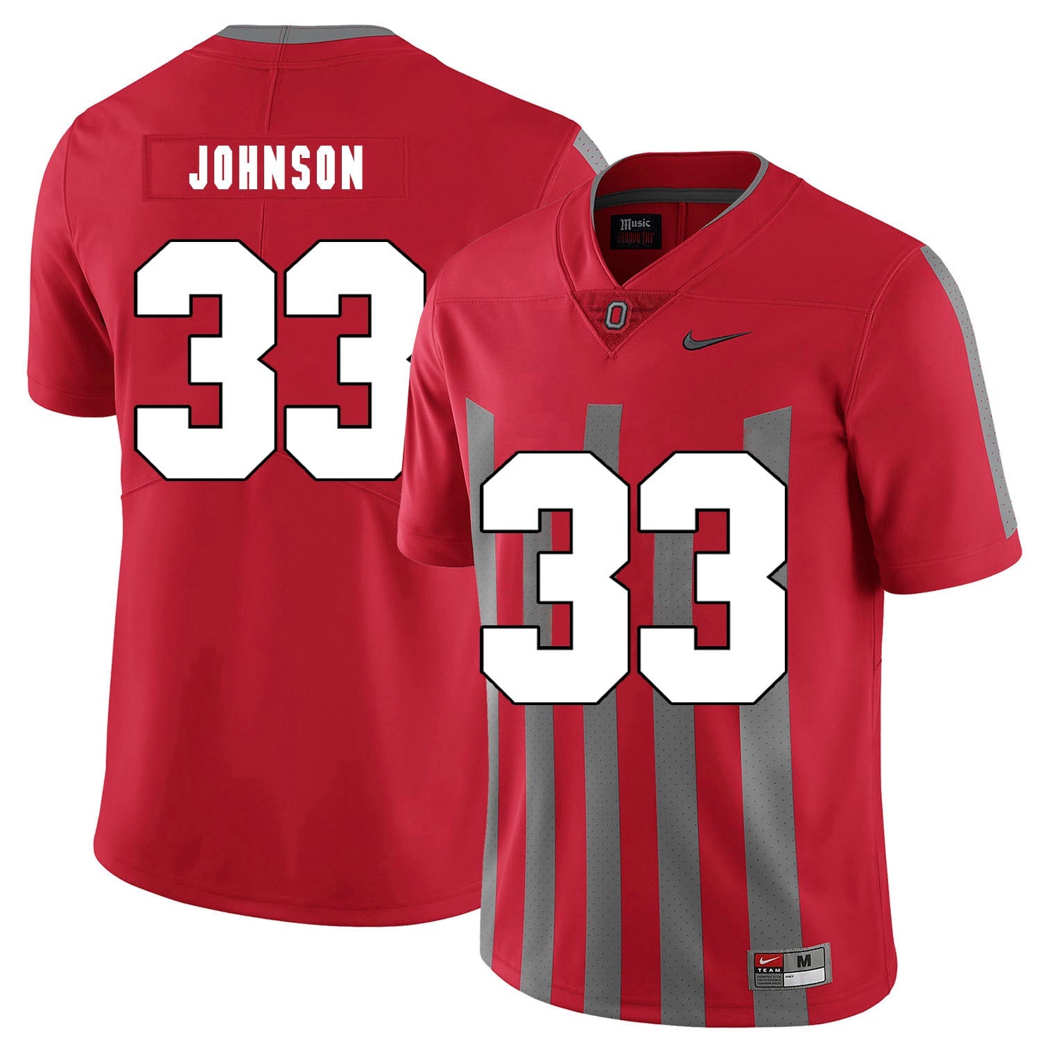 Pete Johnson 33 Elite Red College Football Jersey football jersey product view 1