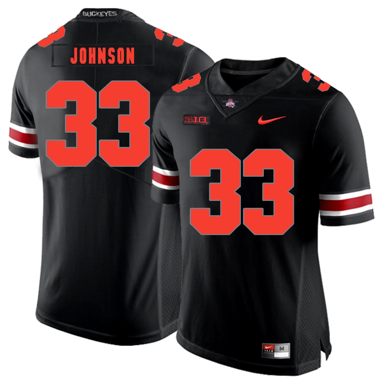 Pete Johnson 33 Lights Out College Football Jersey football jersey product view 1