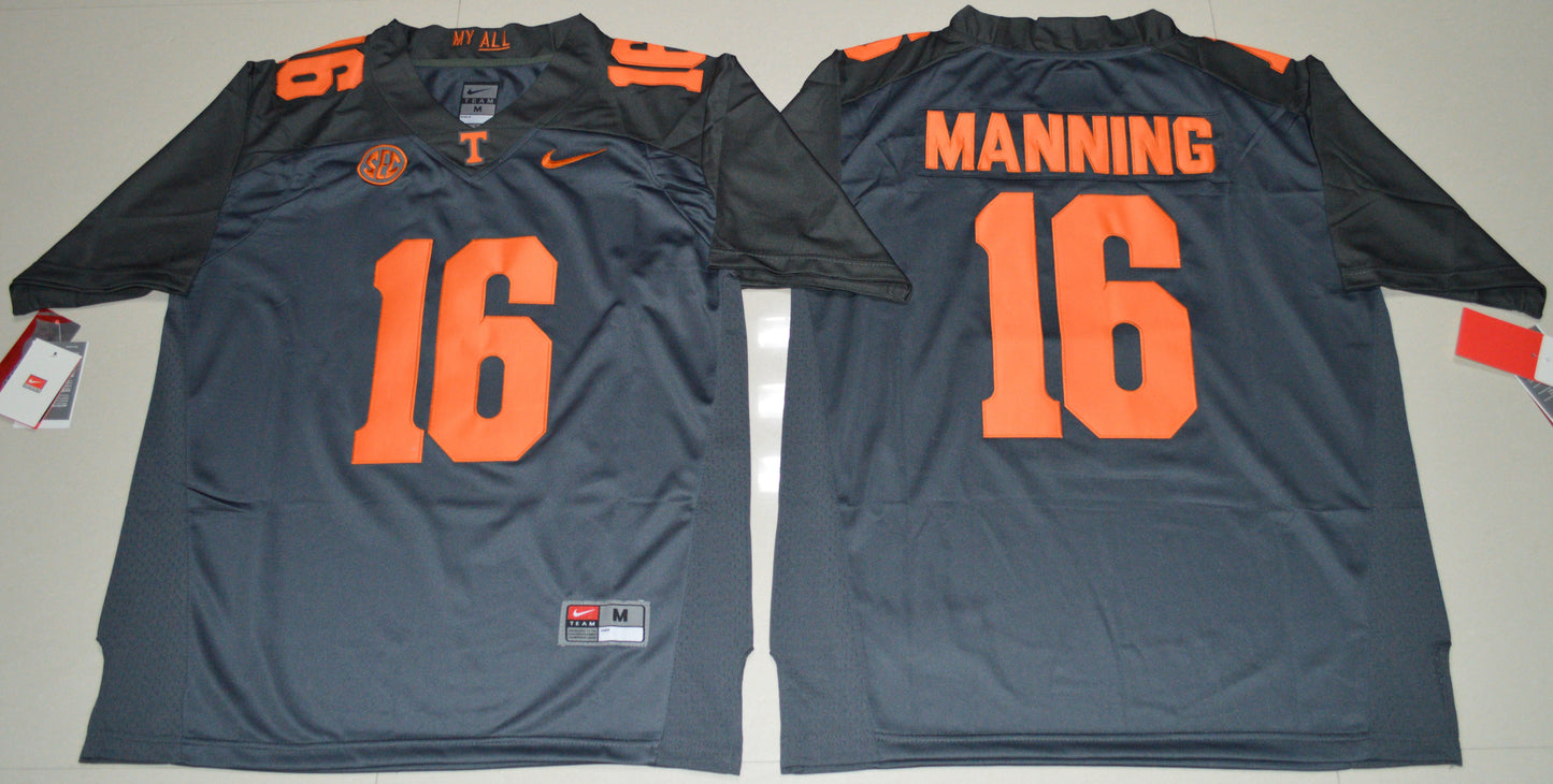 Peyton Manning 16 Gray 2016 College Football Jersey football jersey product view 1