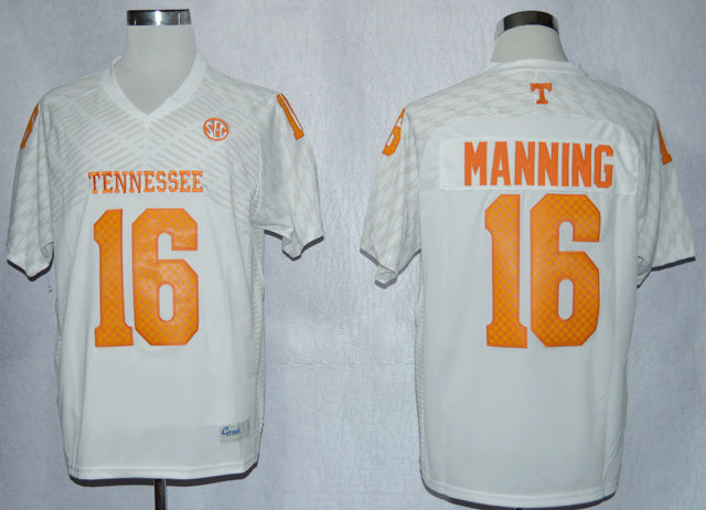 Peyton Manning #16 White College Football Jersey football jersey product view 1