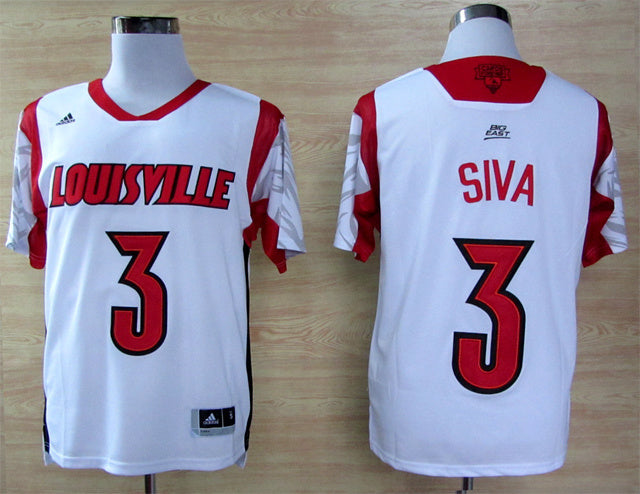 Peyton Siva #3 White Big East Logo College Football Jersey football jersey product view 1