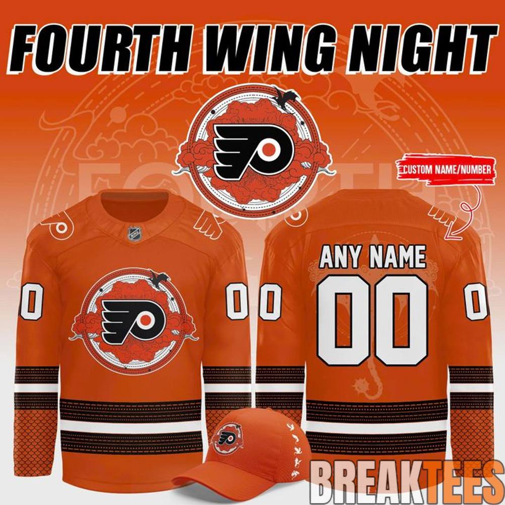Philadelphia Flyers 2026 Fourth Wing Night Custom Hockey Jersey Unisex T-shirt, Sweatshirt, Hoodie, Long Sleeve Tee - T-Shirt, Sweatshirt, Hoodie