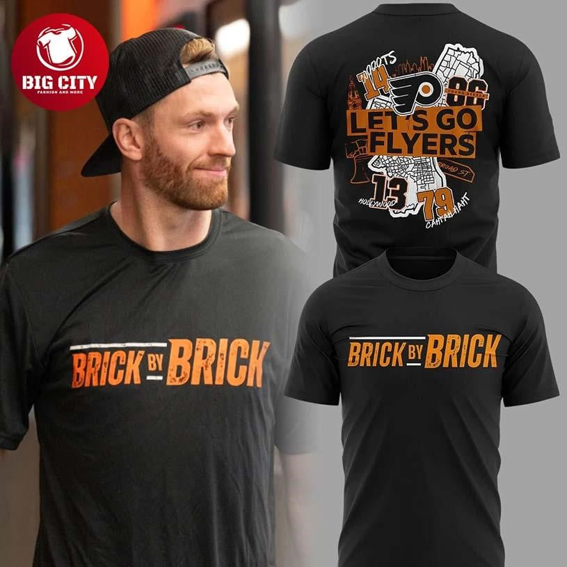 Philadelphia Flyers Brick By Brick Special Two Sided Shirt Unisex T-shirt, Sweatshirt, Hoodie, Long Sleeve Tee - T-Shirt, Sweatshirt, Hoodie