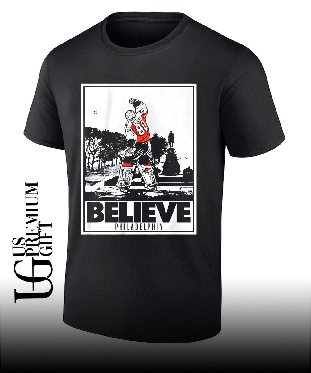 Philadelphia Flyers Dan Vladar believe poster T-shirt Unisex T-shirt, Sweatshirt, Hoodie, Long Sleeve Tee - T-Shirt, Sweatshirt, Hoodie