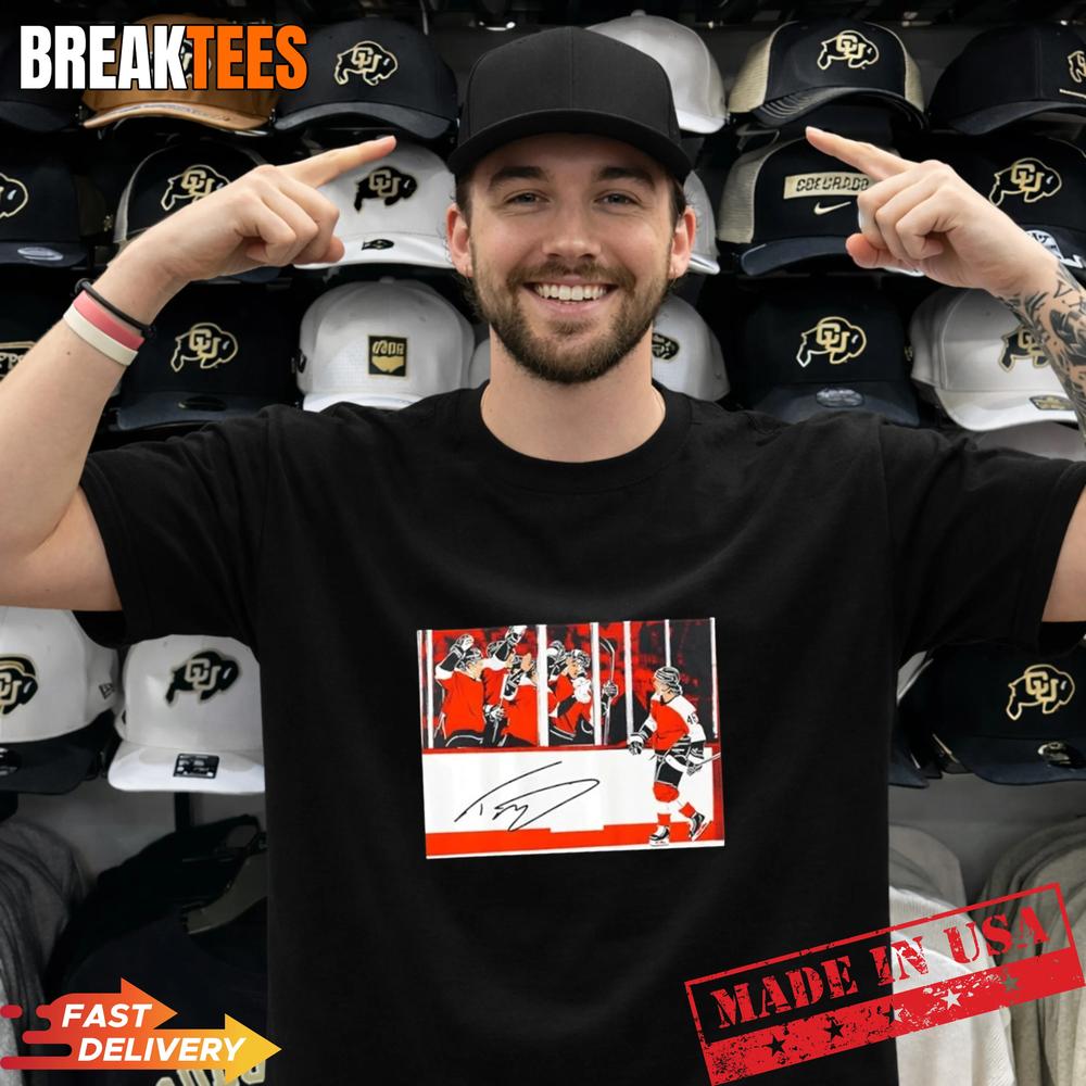 Philadelphia Flyers Trevor Zegras Penalty Box Celly T-Shirt Unisex T-shirt, Sweatshirt, Hoodie, Long Sleeve Tee - T-Shirt, Sweatshirt, Hoodie