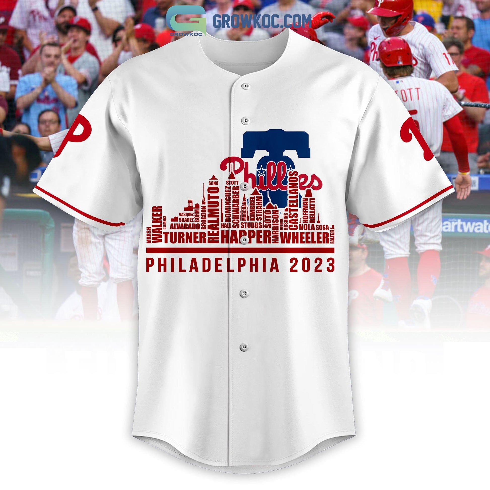 Philadelphia Phillies City Champions Best Team Personalized Baseball Jersey baseball jersey product view 2