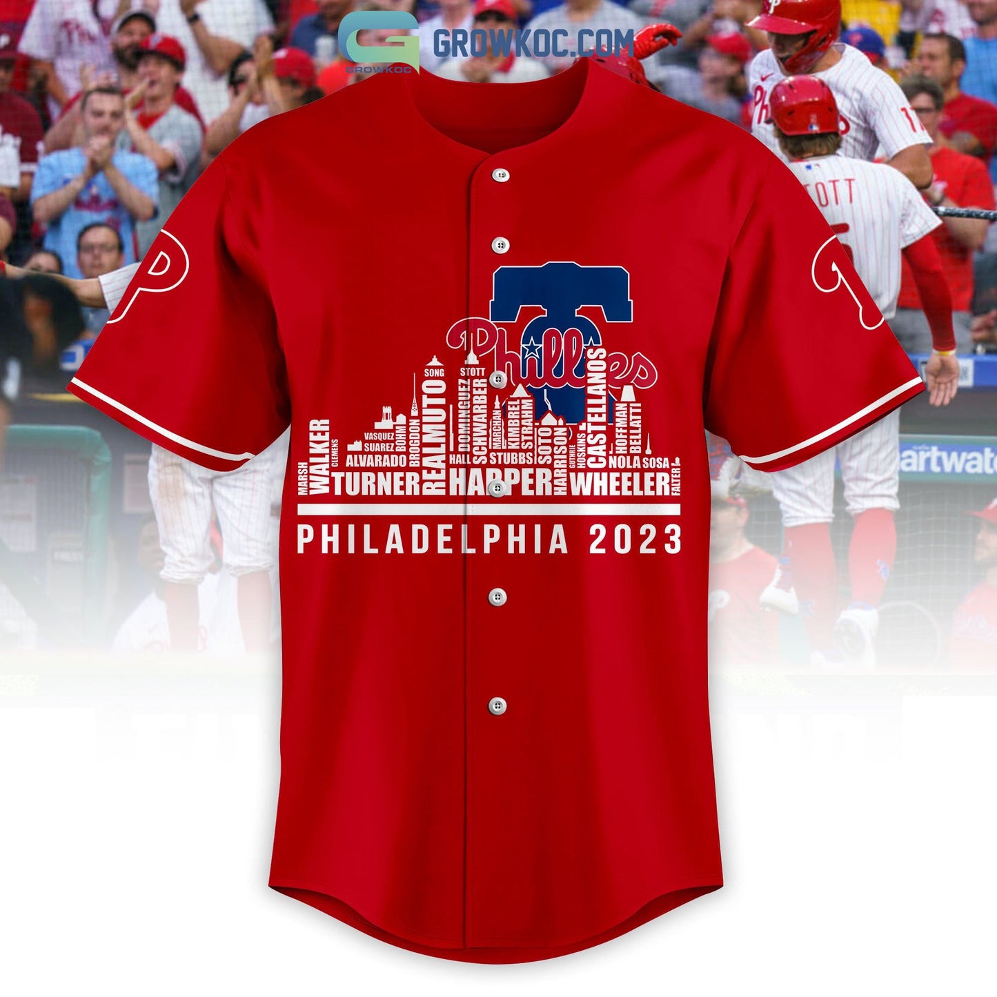 Philadelphia Phillies City Champions Best Team Personalized Red Design Baseball Jersey baseball jersey product view 2