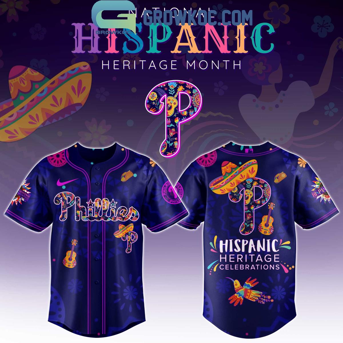 Philadelphia Phillies Hispanic Heritage Celebrations 2025 Baseball Jersey baseball jersey product view 1