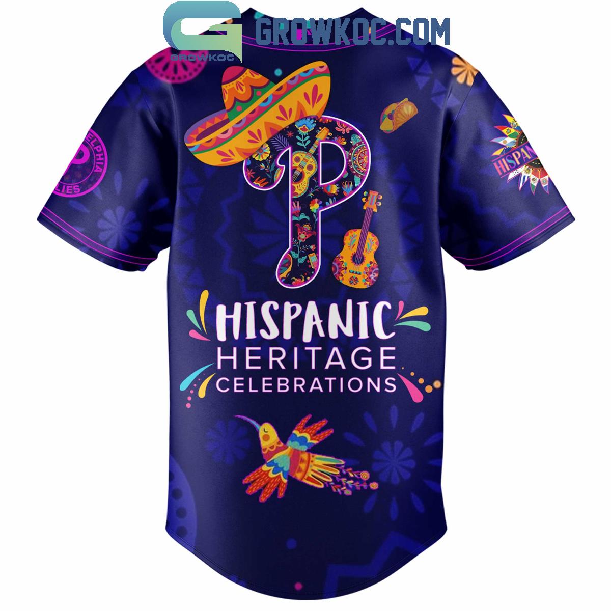 Philadelphia Phillies Hispanic Heritage Celebrations 2025 Baseball Jersey baseball jersey product view 3