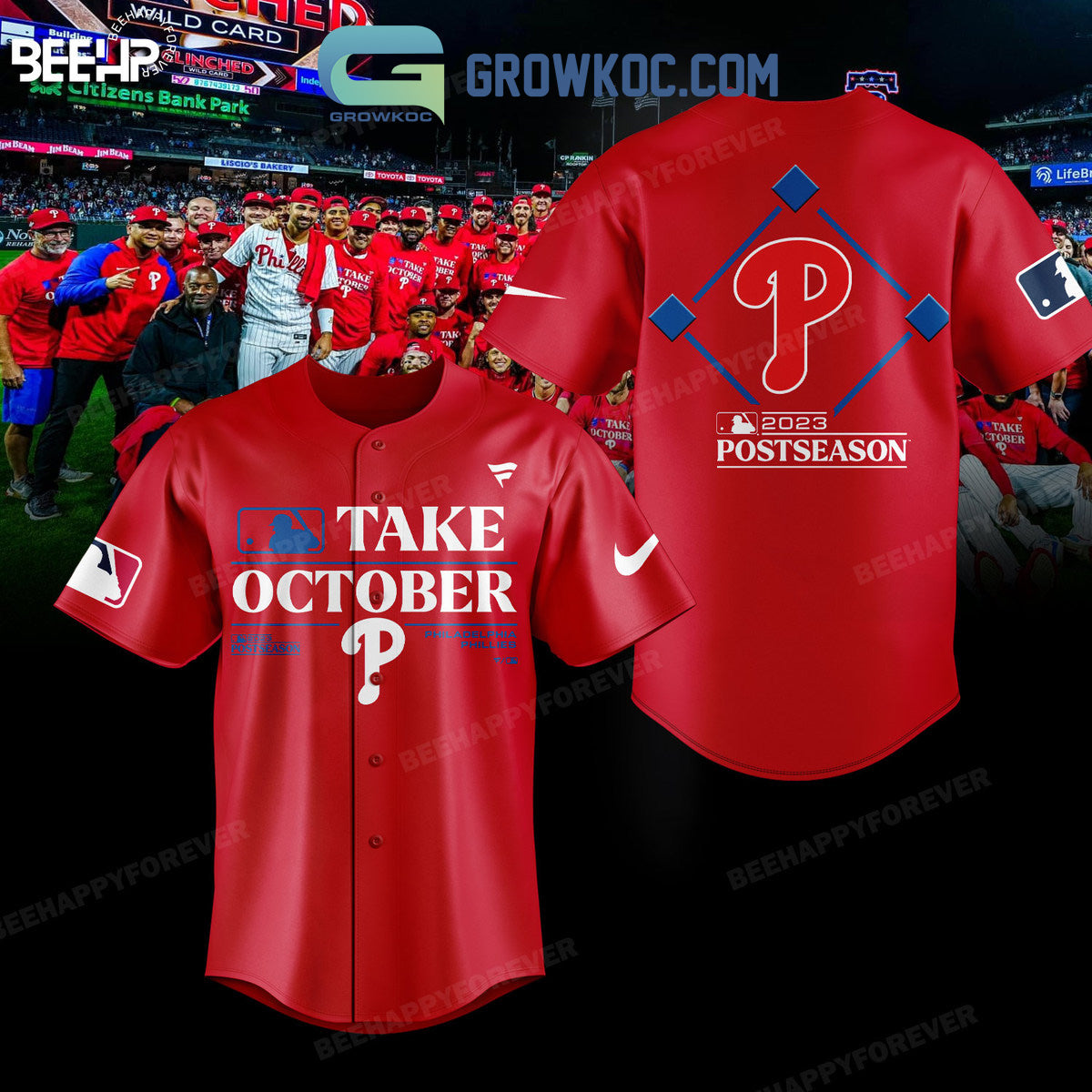 Philadelphia Phillies Take October 2023 Post Season Baseball Jersey baseball jersey product view 2