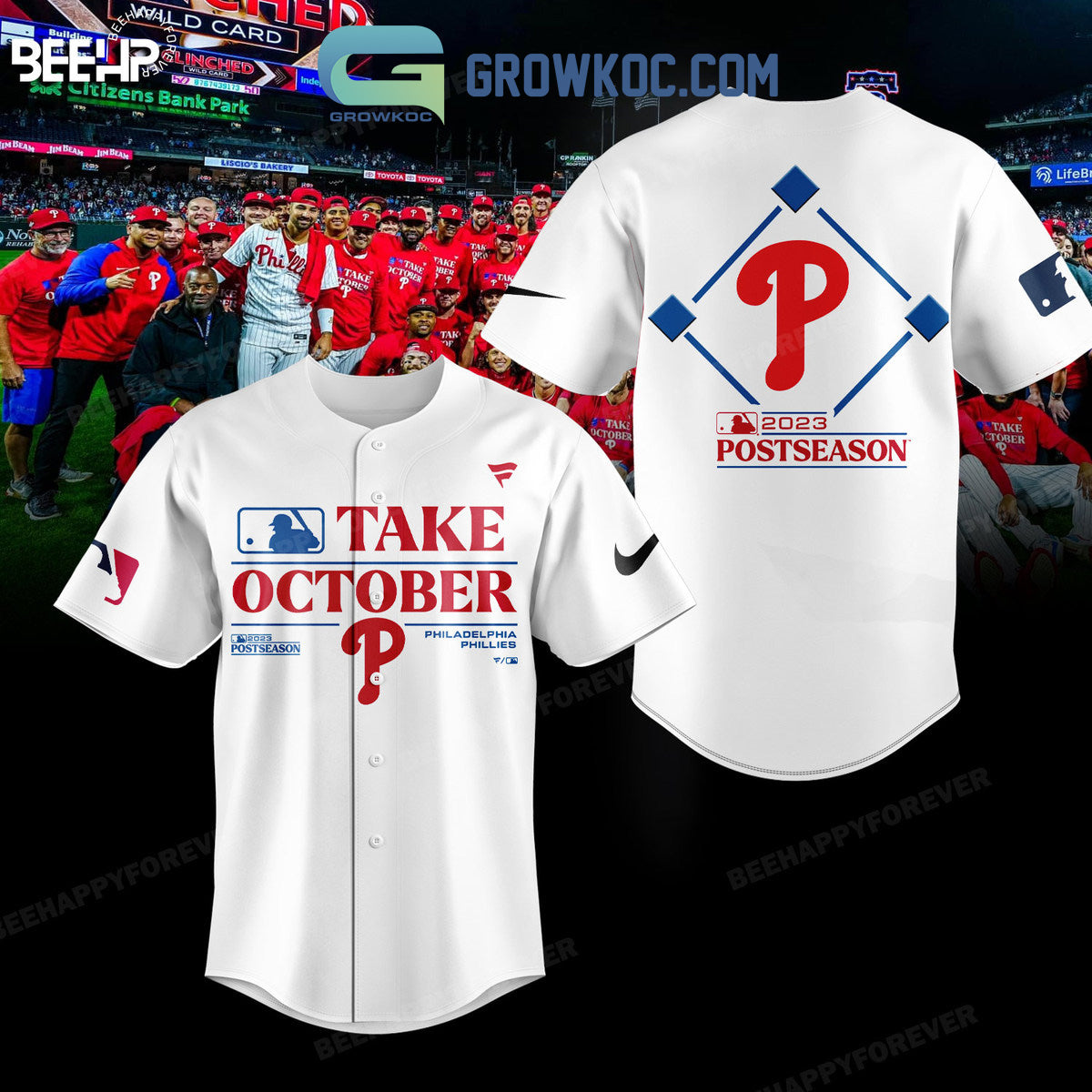 Philadelphia Phillies Take October 2023 Post Season Baseball Jersey baseball jersey product view 3