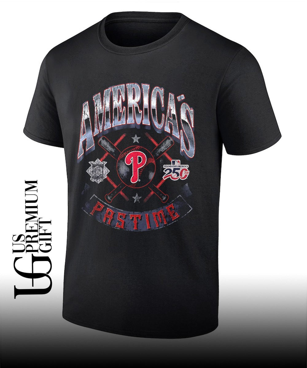 Philadelphia Phillies baseball Americana 250th Pastime celebrating logo shirt Unisex T-shirt, Sweatshirt, Hoodie, Long Sleeve Tee - T-Shirt, Sweatshirt, Hoodie