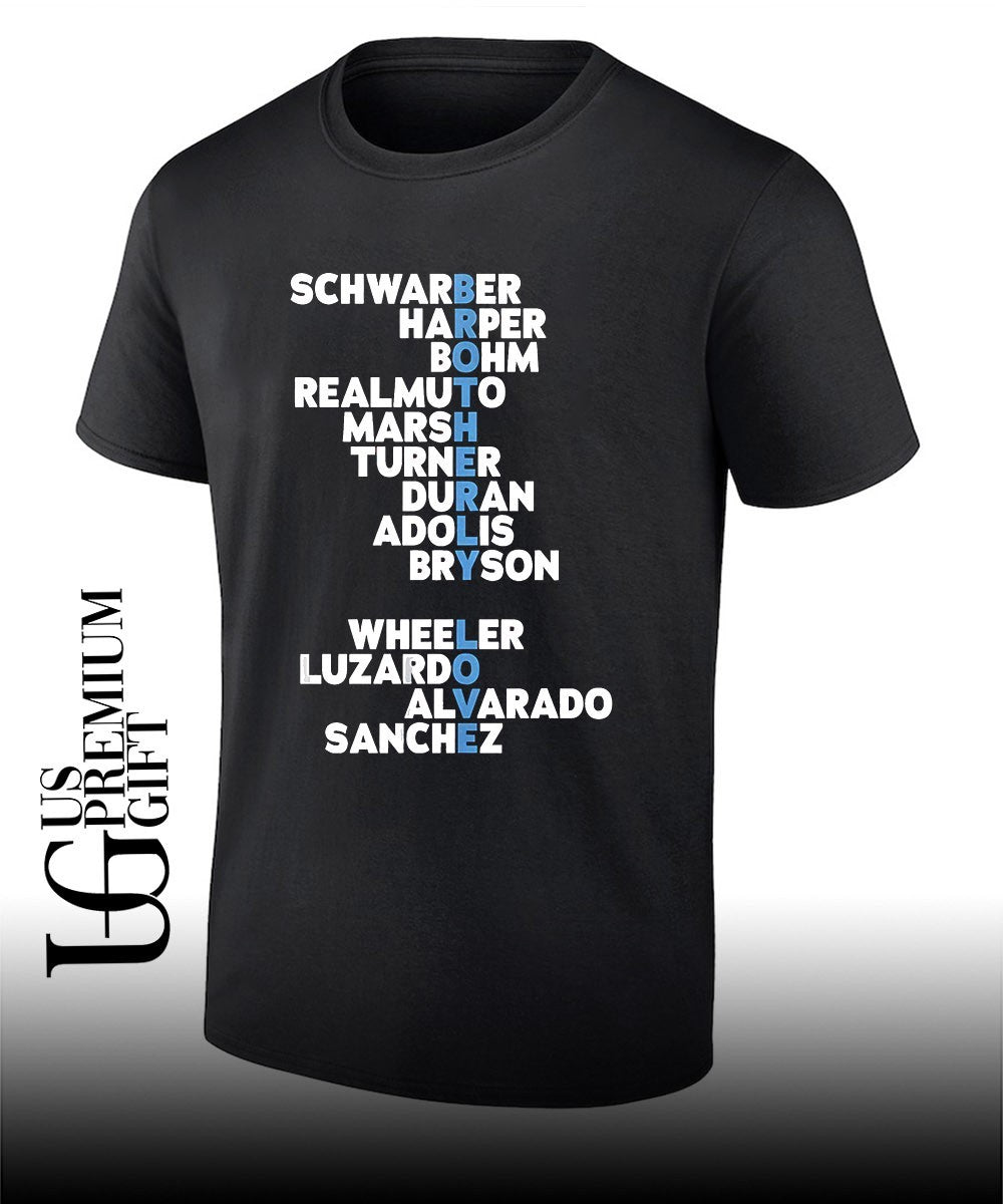 Philadelphia Phillies baseball Brotherly Love names player 2026 shirt Unisex T-shirt, Sweatshirt, Hoodie, Long Sleeve Tee - T-Shirt, Sweatshirt, Hoodie