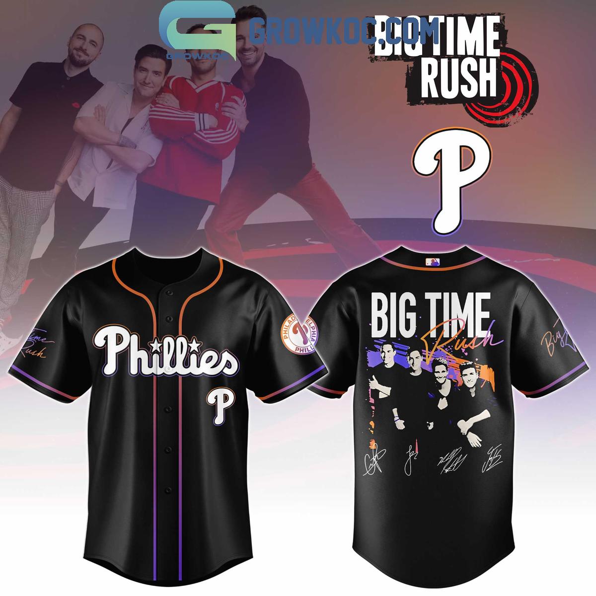 Philadelphia Phillies x Big Time Rush Tour 2025 Baseball Jersey baseball jersey product view 1