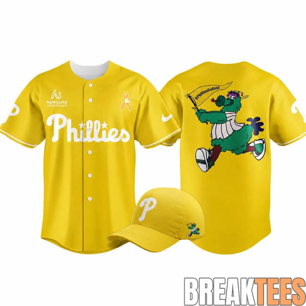 Philadelphia Phillies x Nemours Childhood Cancer Awareness Night 2026 Baseball Jersey Unisex T-shirt, Sweatshirt, Hoodie, Long Sleeve Tee - T-Shirt, Sweatshirt, Hoodie