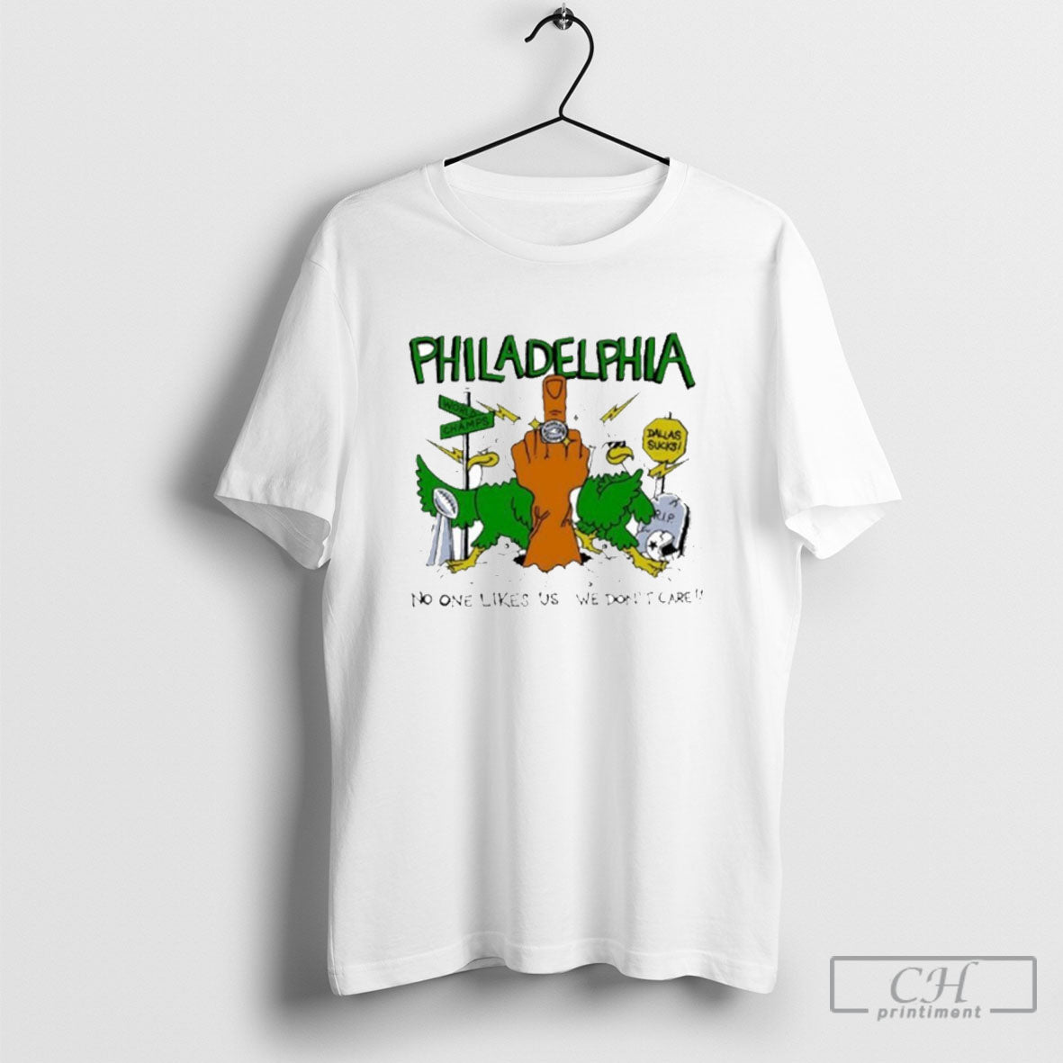 Philadelphia World Champs No One Likes Us We Dont Care Cartoon Unisex T-shirt, Sweatshirt, Hoodie, Long Sleeve Tee - T-Shirt, Sweatshirt, Hoodie