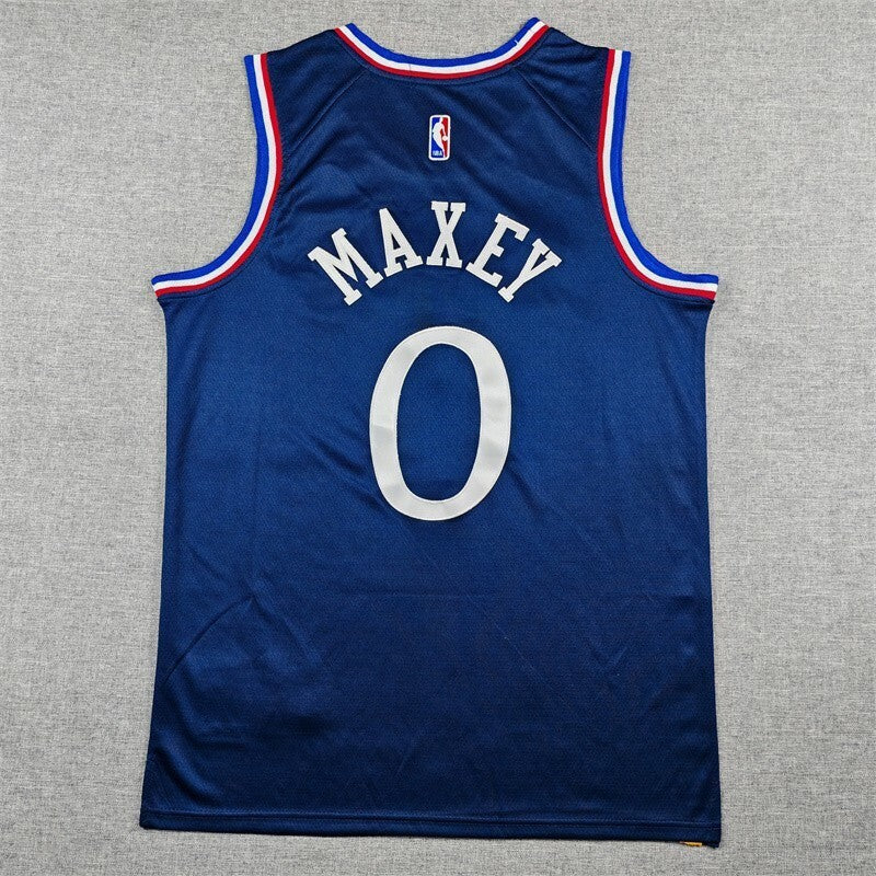 Philadelphia 76ers #0 Tyrese Maxey 26 76 0 Navy City Edition Style 1 Basketball Jersey basketball jersey product view 1