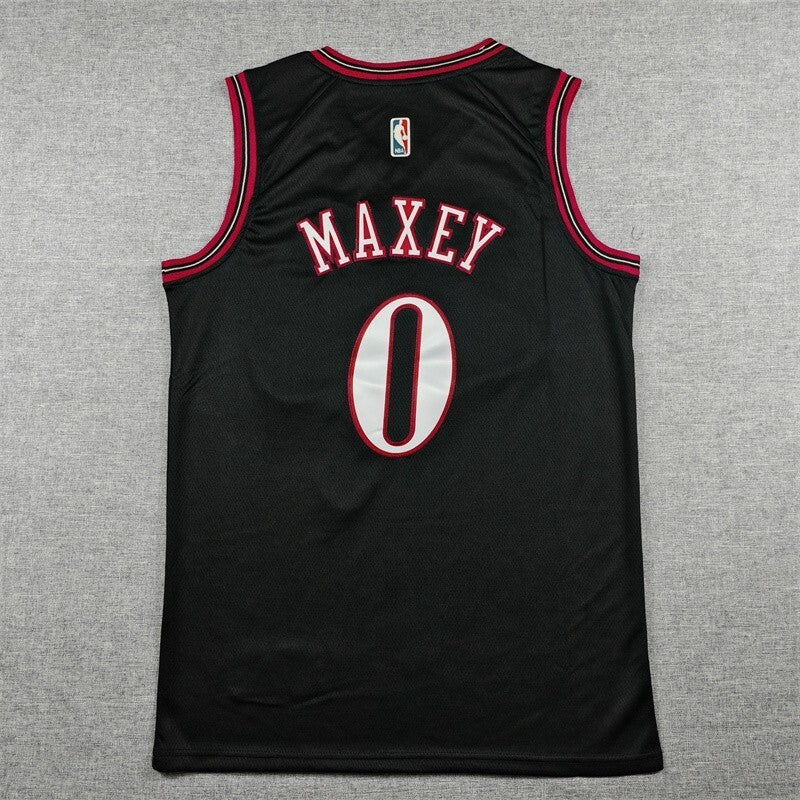 Philadelphia 76ers #0 Tyrese Maxey 26 76 Classic Black Style 1 Basketball Jersey basketball jersey product view 1